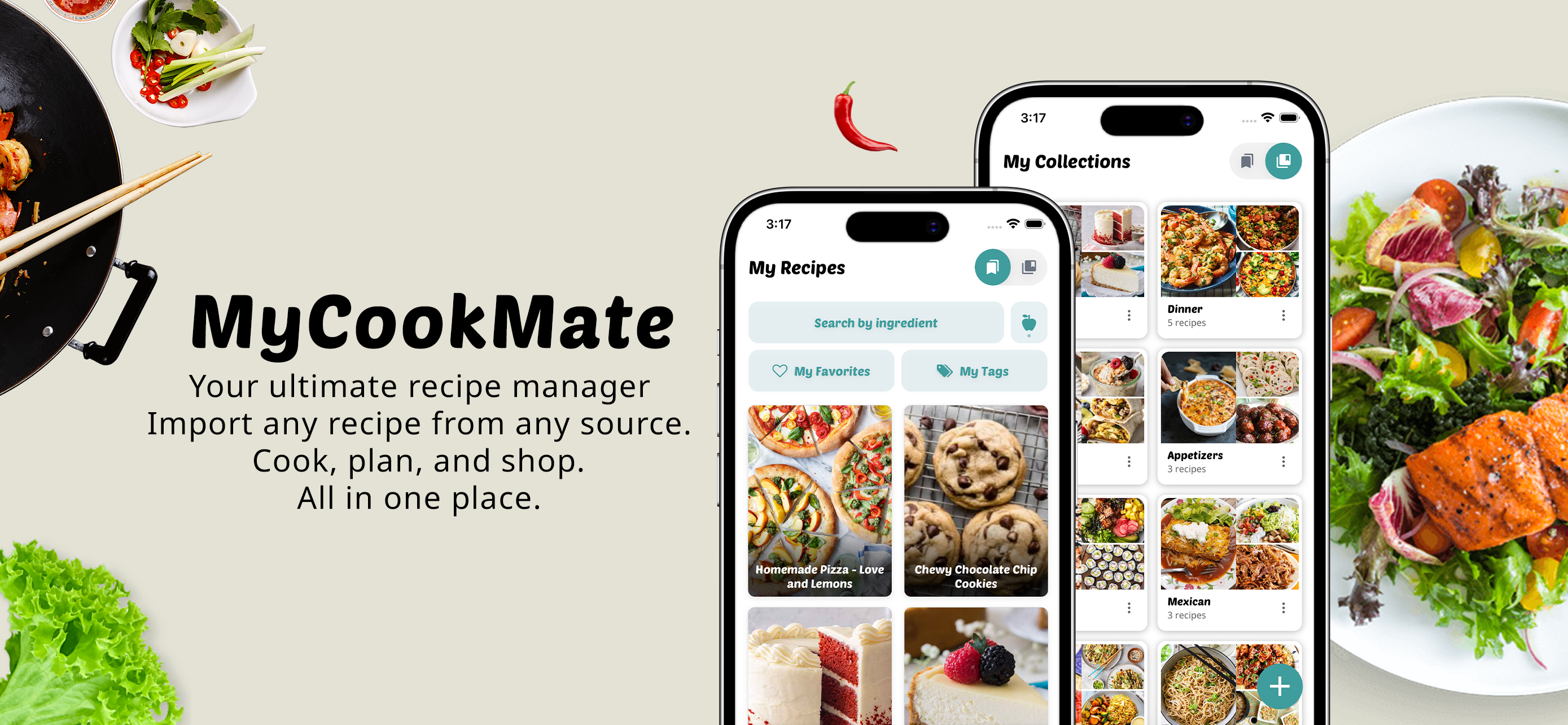 MyCookMate — your ultimate recipe manager. Import any recipe from any source, then cook, plan, and shop, all in one place.